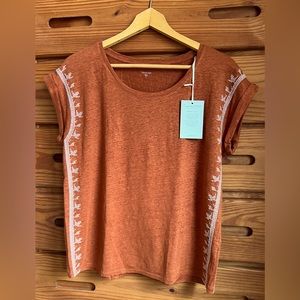 Garnet Hill women’s organic linen t shirt, size L